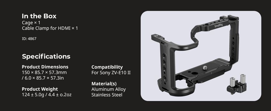 Клітка SmallRig 4867 для Sony ZV-E10 II SR_4867 фото