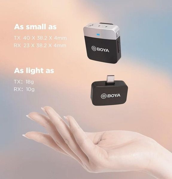 Петличний мікрофон BOYA BY-M1V3 для iPhone (USB Type-C) та Android професійний бездротовий 552881628 фото