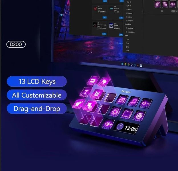 Візуальна клавіатура Ulanzi D200 steam deck studio, контролер для стріму 552881634 фото