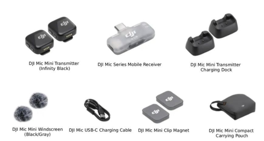 Мікрофонна радіосистема DJI Mic Mini Mobile Version (2 TX + 1 Mobile RX) 550853028 фото