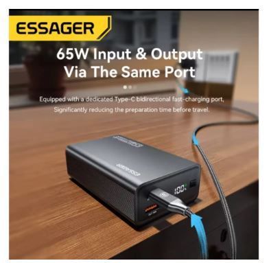Essager Power Bank 20000 мАч PD 65 Вт швидка зарядка телефона акумулятор powerbank для iPhone 17 Ноутбук Mac 20260209-0004 фото