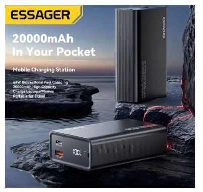 Essager Power Bank 20000 мАч PD 65 Вт швидка зарядка телефона акумулятор powerbank для iPhone 17 Ноутбук Mac 20260209-0004 фото